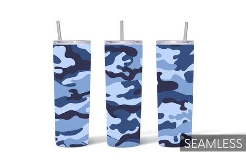 Blue Camo Tumbler Sublimation Sublimation SvgOcean 