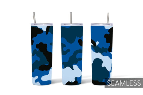 Blue Camo Tumbler Sublimation Sublimation SvgOcean 