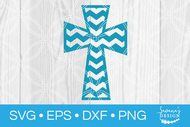 Blue Chevron Cross SVG SavanasDesign 