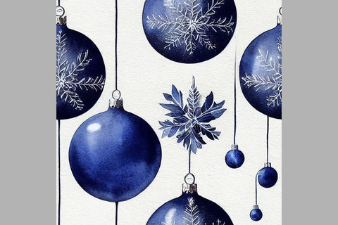Blue Christmas decorations. Seamless pattern. Vintage motif. Digital art Digital Pattern Zoya Miller 