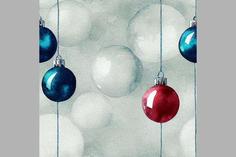 Blue Christmas decorations Seamless pattern Vintage motif - So Fontsy