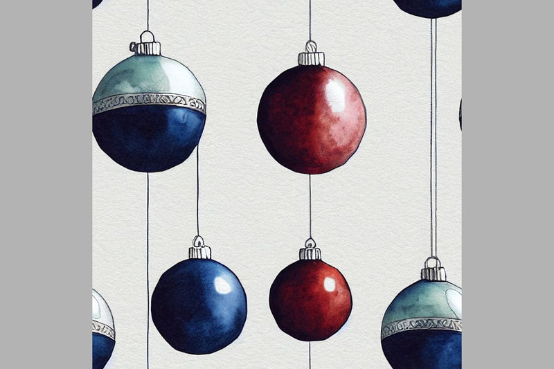 Blue Christmas decorations Seamless pattern Vintage motif - So Fontsy