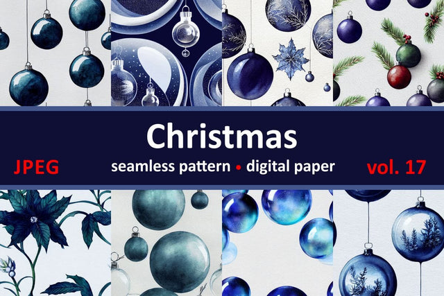 Blue Christmas decorations. Seamless return pattern. Vintage motif. Digital art Digital Pattern Zoya Miller 