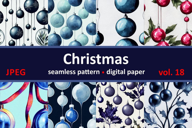 Blue Christmas decorations. Seamless return pattern. Vintage motif. Digital art Digital Pattern Zoya Miller 