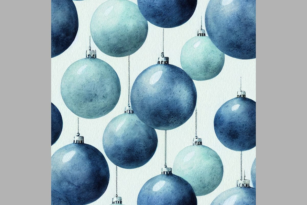 Blue Christmas decorations. Seamless return pattern. Vintage motif ...
