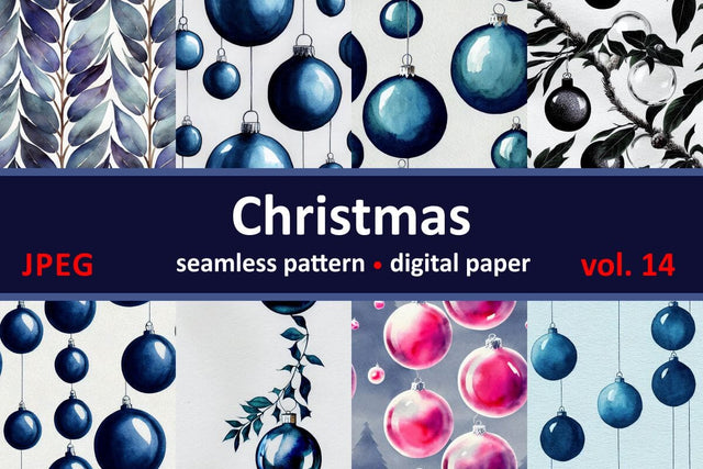 Blue Christmas decorations. Seamless return pattern. Vintage motif. Digital art Digital Pattern Zoya Miller 
