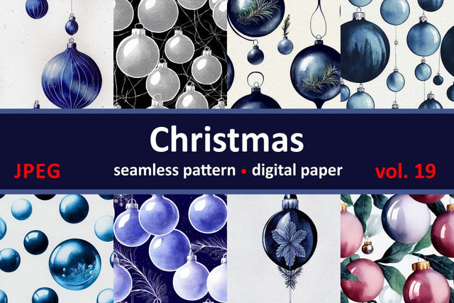 Blue Christmas decorations. Seamless return pattern. Vintage motif. Digital art Digital Pattern Zoya Miller 
