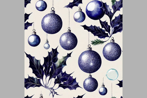 Blue Christmas decorations. Seamless return pattern. Vintage motif. Digital art Digital Pattern Zoya Miller 