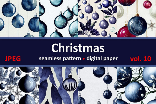 Blue Christmas decorations. Seamless return pattern. Vintage motif. Digital art Digital Pattern Zoya Miller 