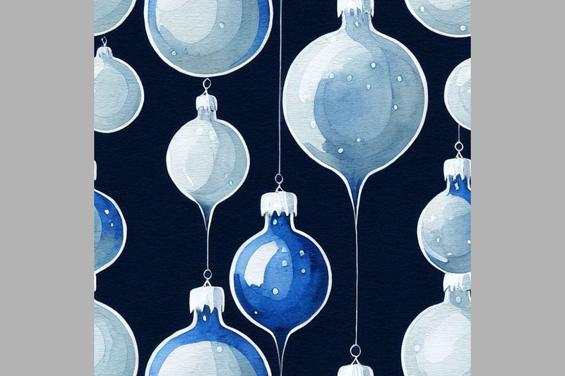 Blue Christmas decorations. Seamless return pattern. Vintage motif ...