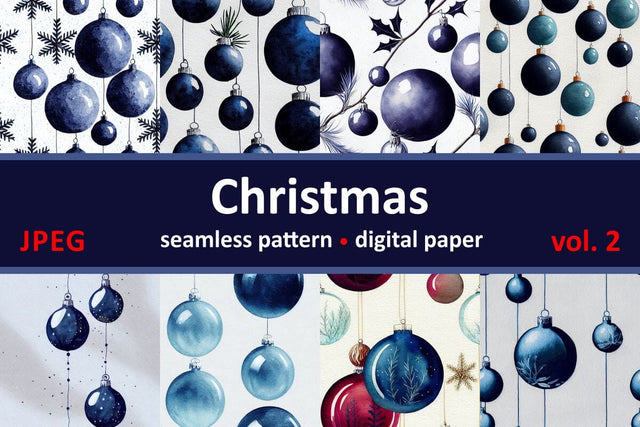 Blue Christmas decorations. Seamless return pattern. Vintage motif. Digital art Digital Pattern Zoya Miller 