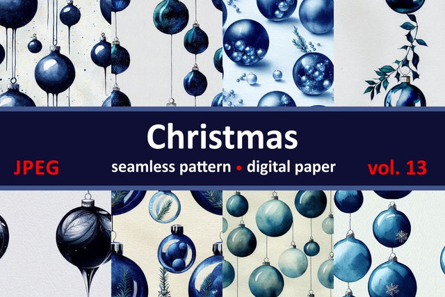 Blue Christmas decorations. Seamless return pattern. Vintage motif. Digital art Digital Pattern Zoya Miller 
