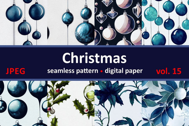Blue Christmas decorations. Seamless return pattern. Vintage motif. Digital art Digital Pattern Zoya Miller 