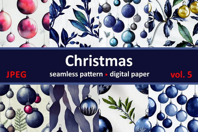 Blue Christmas decorations. Seamless return pattern. Vintage motif. Digital art Digital Pattern Zoya Miller 