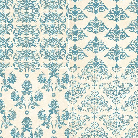 Blue Damask Patterns Melissa Held Designs 