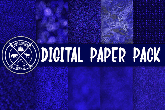 Blue digital Paper Pack|Scrapbooking Papers Sublimation Last Frontier Design Co. 