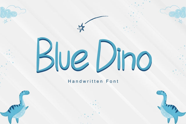Blue Dino Font Sakha Design Studio 