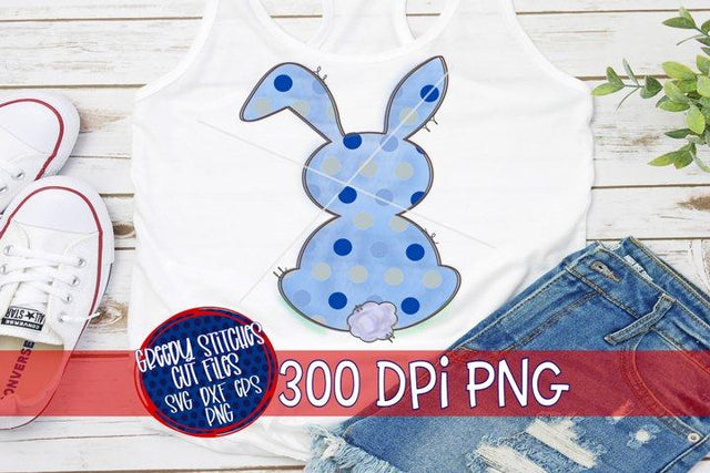 Blue Easter Bunny PNG for Sublimation Sublimation Greedy Stitches 