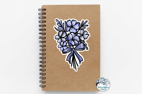 Blue Flower Stickers PNG Sublimation Wispy Willow Designs 