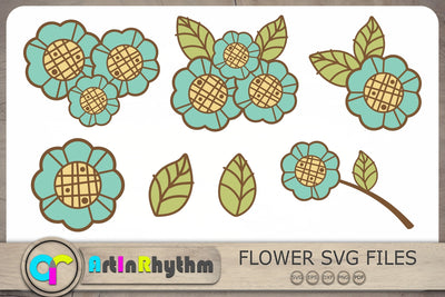 Blue Flowers Svg, Flowers Svg, Flower Cliparts, Floral Svg, Botanical Svg SVG Artinrhythm shop 