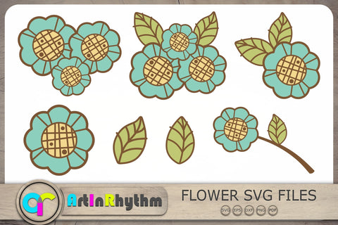 Blue Flowers Svg, Flowers Svg, Flower Cliparts, Floral Svg, Botanical Svg SVG Artinrhythm shop 