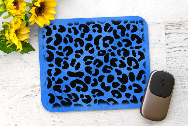 Blue gliter Leopard Mouse Pad PNG, Sublimation Design,Flowers Design Mouse Pad,Mouse Pad Template,Custom Mouse Pad,Mouse Pad Sublimation PNG Sublimation ArtStudio 