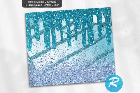 Blue glitter 20 oz / 30 oz Tumbler PNG Sublimation Regulrcrative 