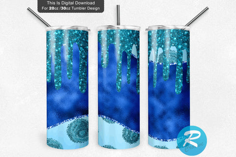 Blue glitter 20 oz / 30 oz Tumbler PNG Sublimation Regulrcrative 