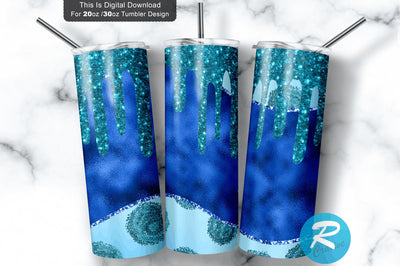 Blue glitter 20 oz / 30 oz Tumbler PNG Sublimation Regulrcrative 