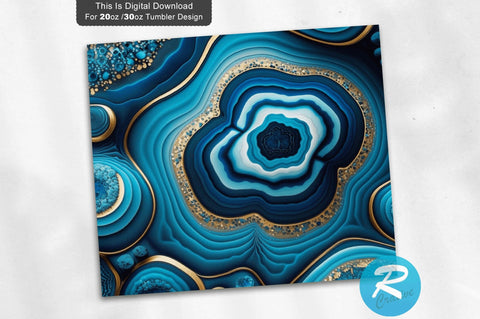 Blue Glitter Agate Purple 20 oz / 30 oz Tumbler PNG Sublimation Regulrcrative 