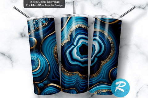 Blue Glitter Agate Purple 20 oz / 30 oz Tumbler PNG Sublimation Regulrcrative 
