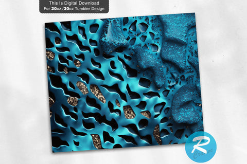 Blue Glitter Animal skin 20 oz / 30 oz Tumbler PNG Sublimation Regulrcrative 