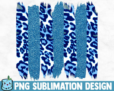 Blue Glitter Leopard Brush Strokes SVG MintyMarshmallows 