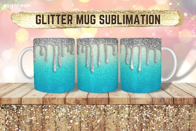 Blue Glitter Mug | PNG Bundle | Mug Wrap Sublimation SvgOcean 
