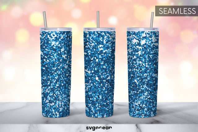 Blue Glitter Tumbler | PNG Bundle | Tumbler 20oz Sublimation SvgOcean 