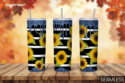 Blue Glitter Tumbler | Skinny 20 oz | Tapered | Straight Sublimation SvgOcean 