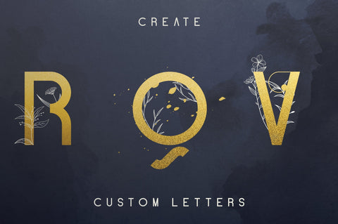 Blue Gold sans serif font + Extras Font VPcreativeshop 