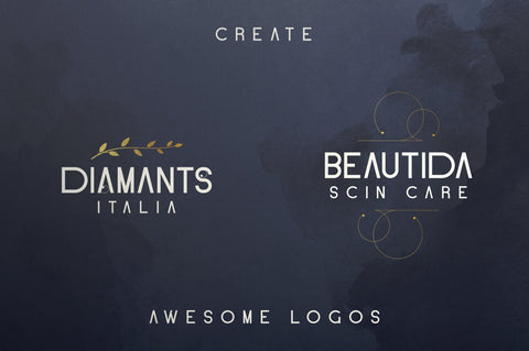 Blue Gold sans serif font + Extras Font VPcreativeshop 