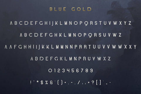 Blue Gold sans serif font + Extras Font VPcreativeshop 