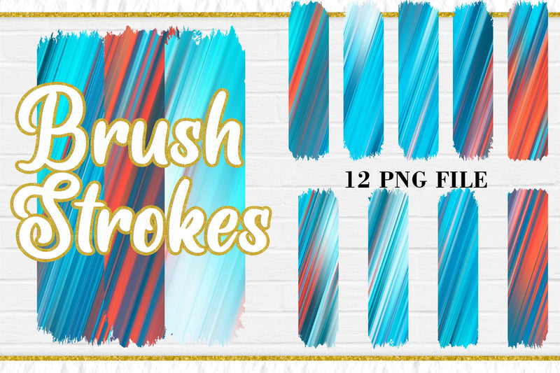 Blue Gradient Brush Strokes, PNG Sublimation Design Sublimation artnoy 