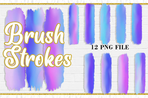 Blue Gradient Brush Strokes, PNG Sublimation Design Sublimation artnoy 