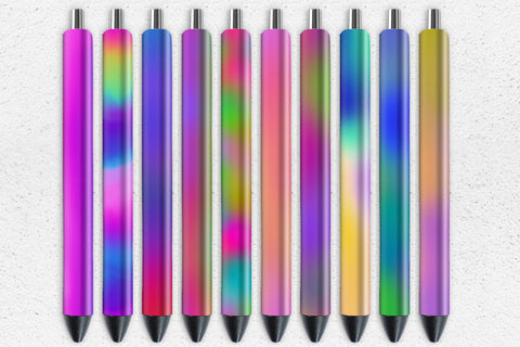 Blue Holographic Pen, Summer Sublimation Epoxy Pen Bundle Sublimation Natasha Prando 