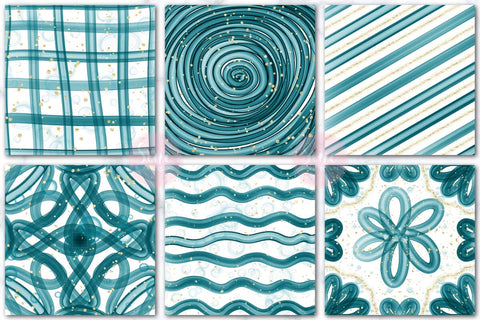 Blue Ink Glitter Digital Papers Backgrounds Set Digital Pattern SineDigitalDesign 