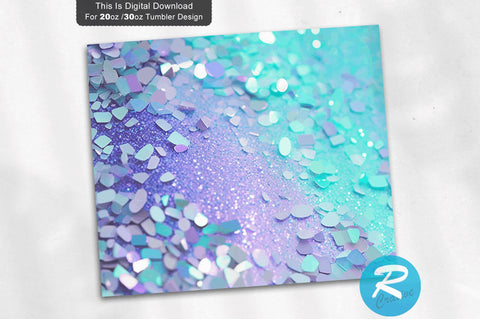 Blue Lavender Mint Glitter 20 oz / 30 oz Tumbler PNG Sublimation Regulrcrative 