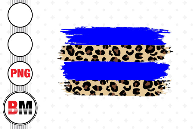 Blue Leopard Brush PNG Files Sublimation BMDesign 
