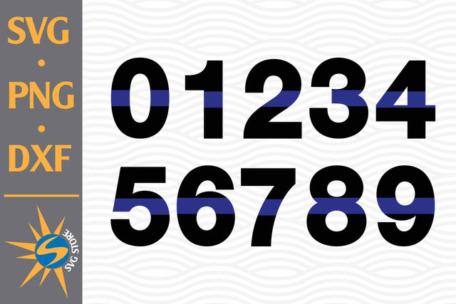 Blue Line Numbers SVG, PNG, DXF Digital Files Include SVG SVGStoreShop 