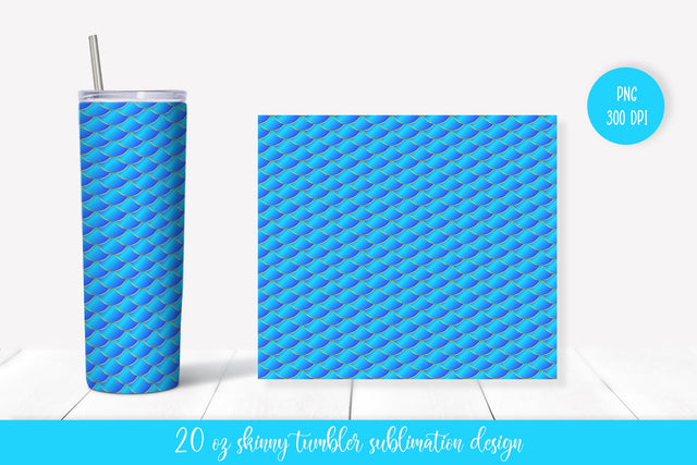 Blue Mermaid Tumbler Sublimation Design. 20oz Skinny Tumbler Sublimation Vera Fedorova 