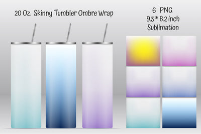 Blue Ombre Straight Skinny Tumbler Sublimation Sublimation Kseniia designer 