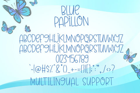 Blue Papillon - Cute Handwritten Font Font Dm Letter Studio 