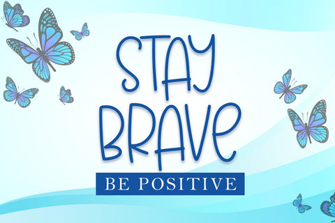 Blue Papillon - Cute Handwritten Font Font Dm Letter Studio 